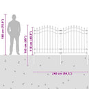 vidaXL Kerti Kerítés Fehér 165 cm Porszórt Acél