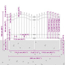 vidaXL Kerti Kerítés Fehér 165 cm Porszórt Acél