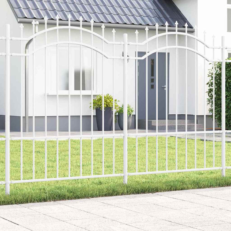 vidaXL Kerti Kerítés Fehér 190 cm Porszórt Acél