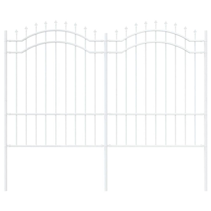 vidaXL Kerti Kerítés Fehér 190 cm Porszórt Acél