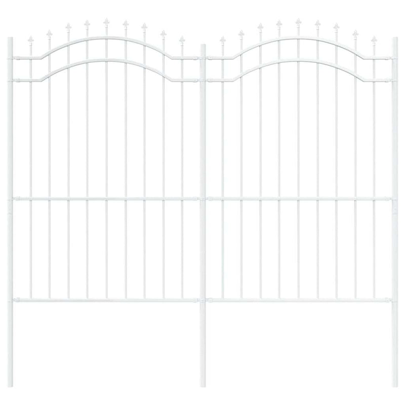 vidaXL Kerti Kerítés Fehér 215 cm Porszórt Acél