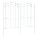 vidaXL Kerti Kerítés Fehér 215 cm Porszórt Acél