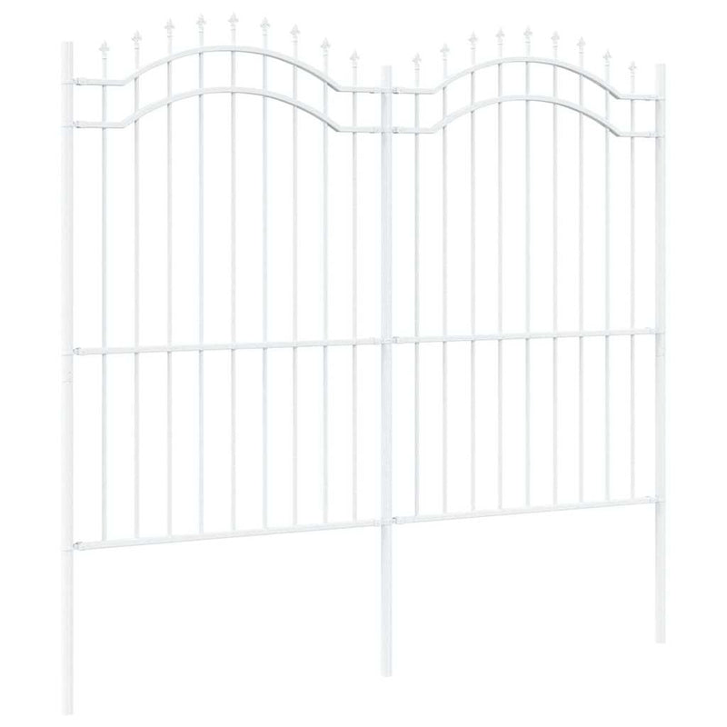 vidaXL Kerti Kerítés Fehér 215 cm Porszórt Acél