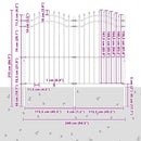 vidaXL Kerti Kerítés Fehér 215 cm Porszórt Acél