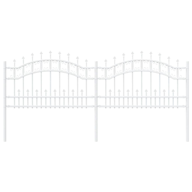 vidaXL Kerti Kerítés Fehér 115 cm Porszórt Acél