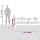 vidaXL Kerti Kerítés KAMPEN 240 x 118 cm Mesh Porszórt Acél Fehér
