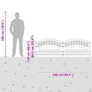 vidaXL Kerti Kerítés Fehér 115 cm Porszórt Acél