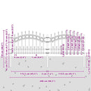 vidaXL Kerti Kerítés Fehér 115 cm Porszórt Acél