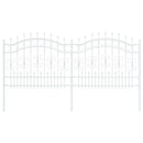vidaXL Kerti Kerítés Fehér 140 cm Porszórt Acél