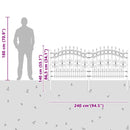 vidaXL Kerti Kerítés Fehér 140 cm Porszórt Acél