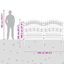 vidaXL Kerti Kerítés KAMPEN 240 x 166 cm Mesh Porszórt Acél Fehér