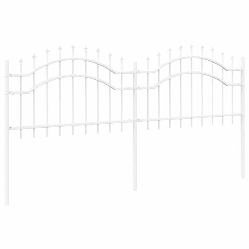 vidaXL Kerti Kerítés Fehér 190 cm Porszórt Acél