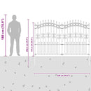 vidaXL Kerti Kerítés Fehér 190 cm Porszórt Acél