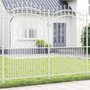 vidaXL Kerti Kerítés Fehér 215 cm Porszórt Acél