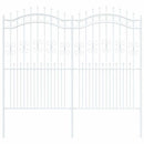 vidaXL Kerti Kerítés Fehér 215 cm Porszórt Acél