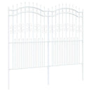 vidaXL Kerti Kerítés Fehér 215 cm Porszórt Acél