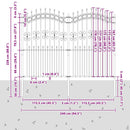 vidaXL Kerti Kerítés Fehér 215 cm Porszórt Acél
