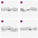 vidaXL Kültéri kanapé szett párnával 7 pcs Fehér és Bézs