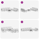 vidaXL Kültéri kanapé szett párnával 7 pcs Fehér és Bézs