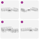 vidaXL Kültéri kanapé szett párnával 7 pcs Fehér és Bézs