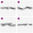 vidaXL Kültéri kanapé szett 9 pcs Fehér 79 x 79 x 37 cm Tömör Akácfa