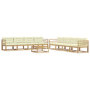 vidaXL Kültéri kanapé szett 9 pcs Fehér és Krém színű 79 x 79 x 37 cm