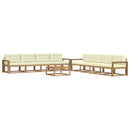 vidaXL Kültéri kanapé szett 9 pcs Fehér és Krém színű 79 x 79 x 37 cm