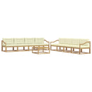 vidaXL Kültéri kanapé szett 9 pcs Fehér és Krém színű 79 x 79 x 37 cm