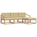 vidaXL Kültéri kanapé szett párnával 4 pcs Fehér és Bézs Poliészter