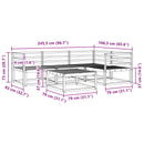 vidaXL Kültéri kanapé szett 5 pcs Fehér 79 x 79 x 37 cm Tömör Akácfa