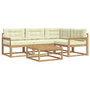 vidaXL Kültéri kanapé szett 5 pcs Fehér és Krém színű 79 x 79 x 37 cm