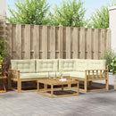 vidaXL Kültéri kanapé szett 5 pcs Fehér és Krém színű 79 x 79 x 37 cm