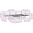 vidaXL Kültéri kanapé szett 5 pcs Fehér 79 x 79 x 37 cm Tömör Akácfa
