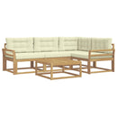vidaXL Kültéri kanapé szett 5 pcs Fehér és Krém színű 79 x 79 x 37 cm