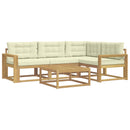 vidaXL Kültéri kanapé szett 5 pcs Fehér és Krém színű 79 x 79 x 37 cm