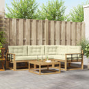 vidaXL Kültéri kanapé szett 5 pcs Fehér és Krém színű 79 x 79 x 37 cm