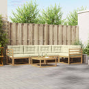 vidaXL Kültéri kanapé szett 6 pcs Fehér és Krém színű 79 x 79 x 37 cm