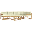 vidaXL Kültéri kanapé szett 6 pcs Fehér és Krém színű 79 x 79 x 37 cm