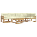 vidaXL Kültéri kanapé szett 6 pcs Fehér és Krém színű 79 x 79 x 37 cm