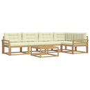 vidaXL Kültéri kanapé szett 6 pcs Fehér és Krém színű 79 x 79 x 37 cm