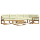 vidaXL Kültéri kanapé szett 6 pcs Fehér és Krém színű 79 x 79 x 37 cm