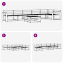 vidaXL Kültéri kanapé szett 7 pcs Fehér 79 x 79 x 37 cm Tömör Akácfa