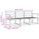 vidaXL Kültéri kanapé szett 3 pcs Fehér 189,5 x 63 x 73 cm