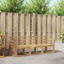 vidaXL Kültéri kanapé szett 3 pcs Fehér 194 x 63 x 73 cm Tömör Akácfa