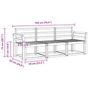 vidaXL Kültéri kanapé szett 3 pcs Fehér 194 x 63 x 73 cm Tömör Akácfa