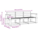 vidaXL Kültéri kanapé szett 3 pcs Fehér 197,5 x 63 x 73 cm