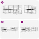 vidaXL Kültéri kanapé szett 6 pcs Fehér 59 x 59 x 37 cm Tömör Akácfa