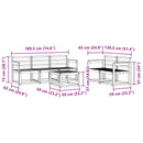 vidaXL Kültéri kanapé szett 6 pcs Fehér 59 x 59 x 37 cm Tömör Akácfa