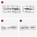 vidaXL Kültéri kanapé szett 6 pcs Fehér 59 x 59 x 37 cm Tömör Akácfa