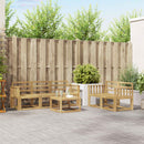 vidaXL Kültéri kanapé szett 6 pcs Fehér 59 x 59 x 37 cm Tömör Akácfa